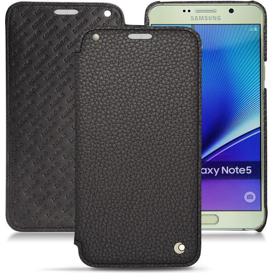 Noreve Lederschutzhülle horizontal (Samsung Galaxy Note 5), Smartphone Hülle, Grau