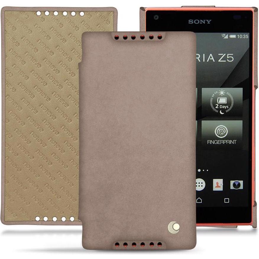 Thumbnail - Noreve Lederschutzhülle horizontal (Sony Xperia Z5 Compact), Smartphone Hülle, Beige