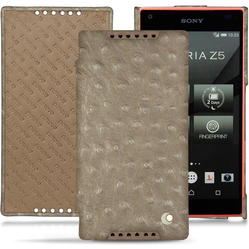 Thumbnail - Noreve Lederschutzhülle horizontal (Sony Xperia Z5 Compact), Smartphone Hülle, Beige