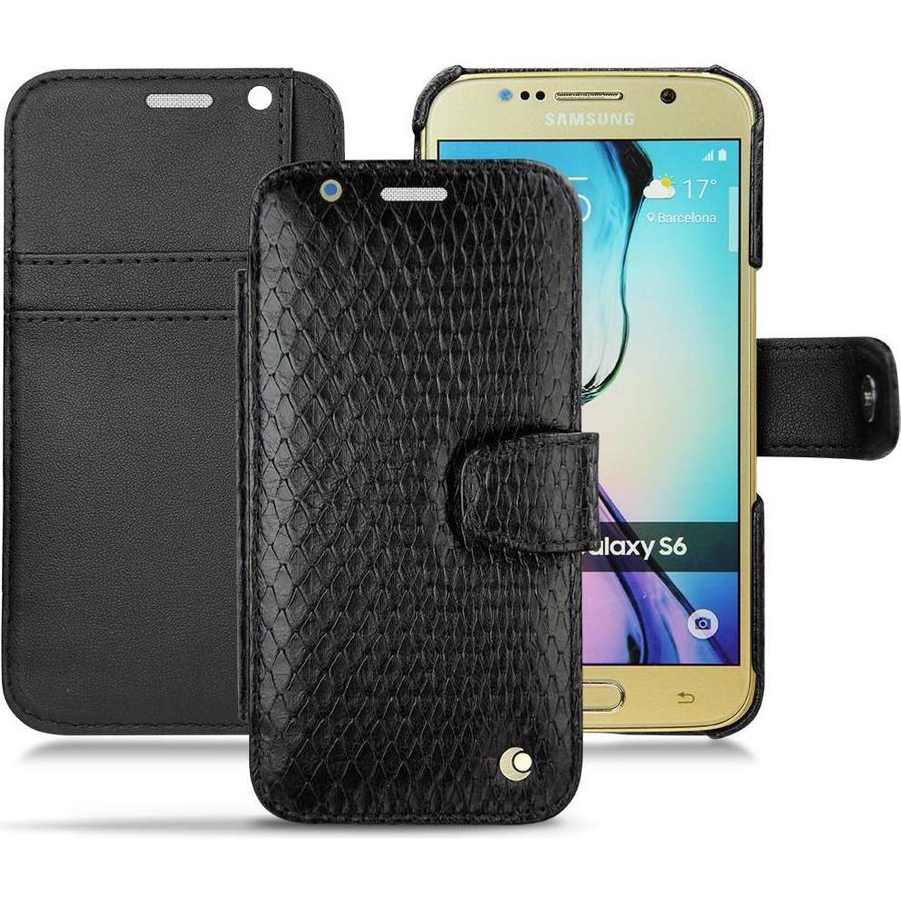 Noreve Lederschutzhülle Wallet (Samsung Galaxy S6), Smartphone Hülle, Schwarz