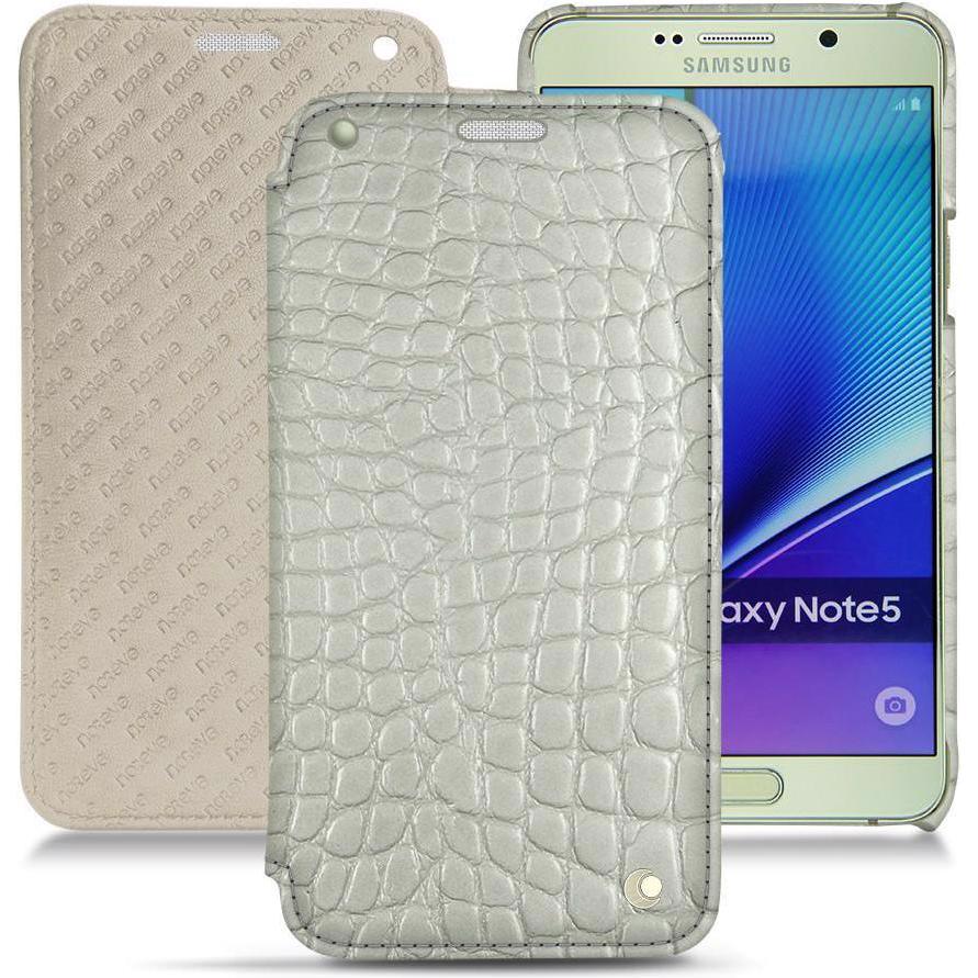 Noreve Lederschutzhülle horizontal (Samsung Galaxy Note 5), Smartphone Hülle, Weiss
