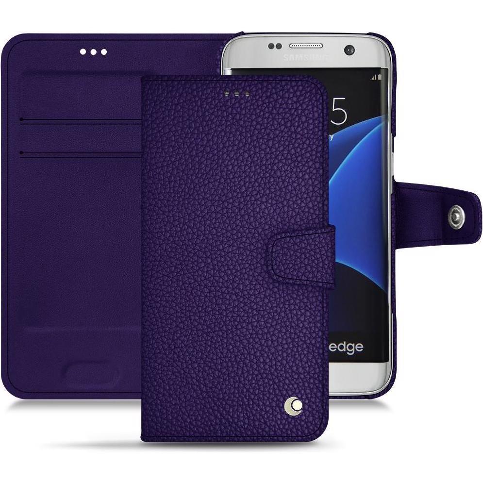 Noreve Lederschutzhülle Wallet (Samsung Galaxy S7 Edge), Smartphone Hülle, Violett