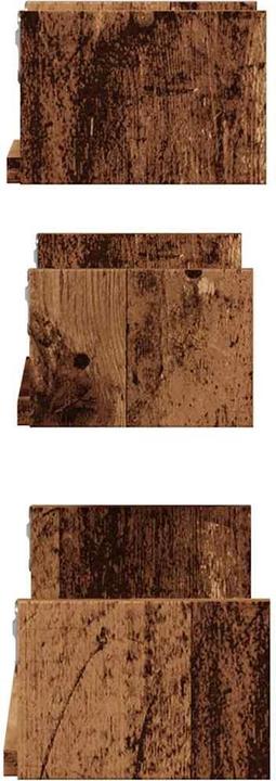 Produktbild VidaXL Wandregale 3 Stk. Altholz-Optik Holzwerkstoff (60 x 15 x 10 cm)