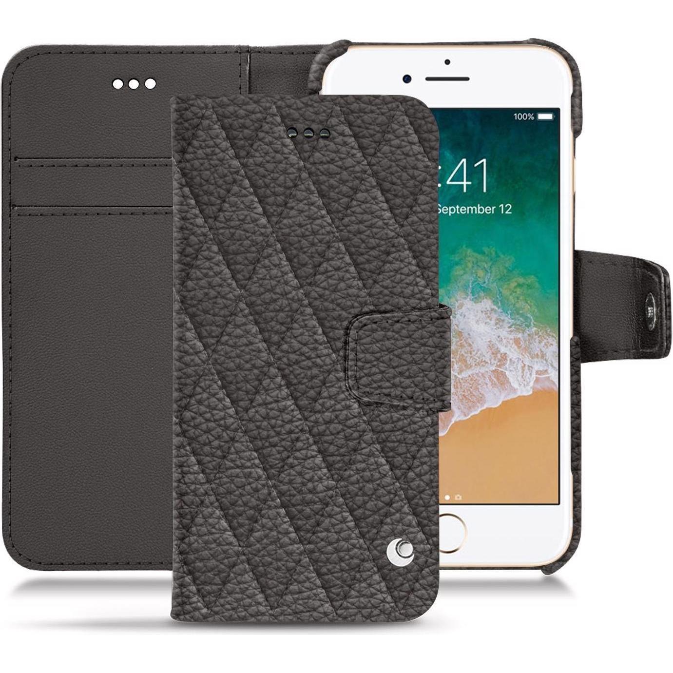 Thumbnail - Noreve Lederschutzhülle Wallet (Apple iPhone 7), Smartphone Hülle, Grau