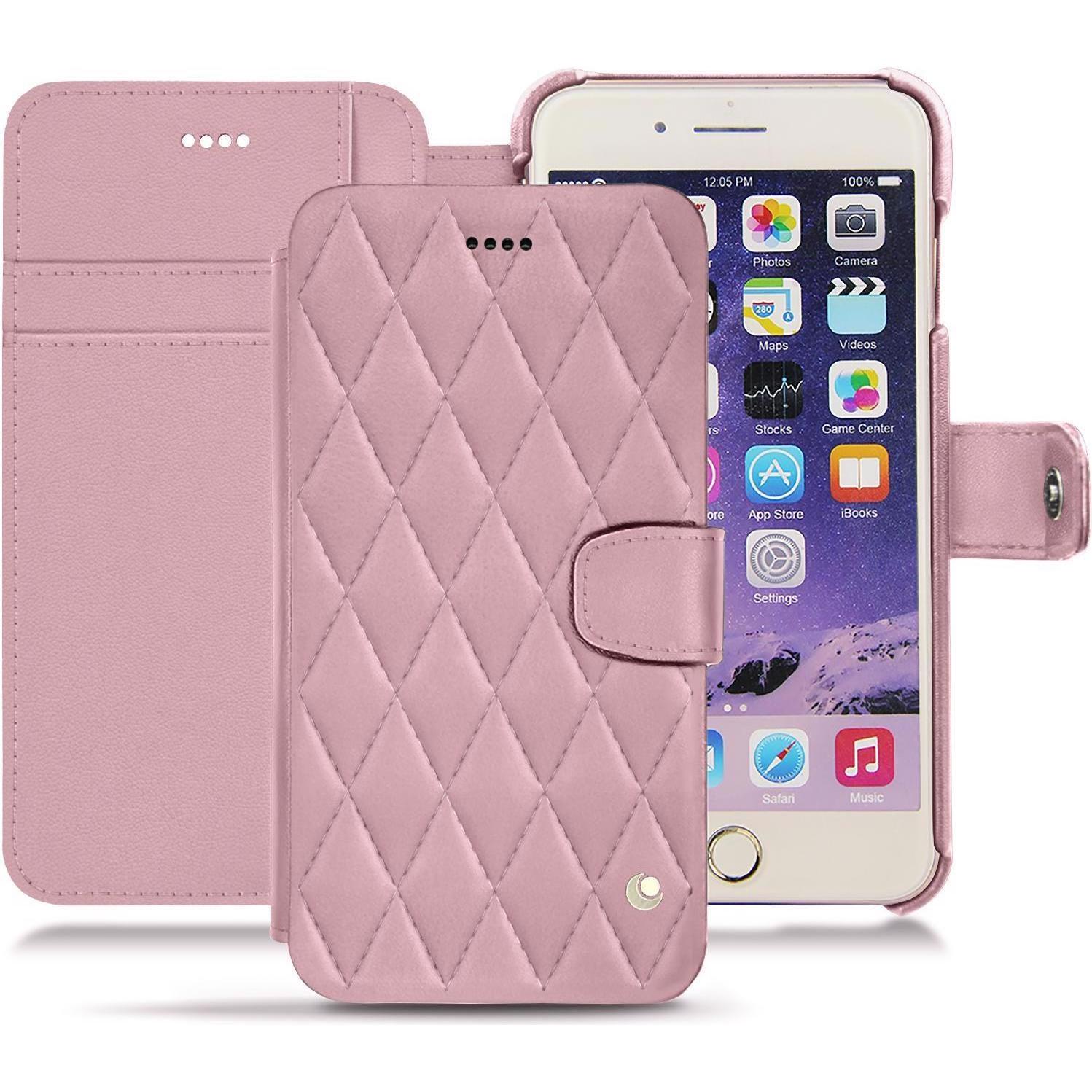 Noreve Lederschutzhülle Wallet (Apple iPhone 7 Plus), Smartphone Hülle, Rosa