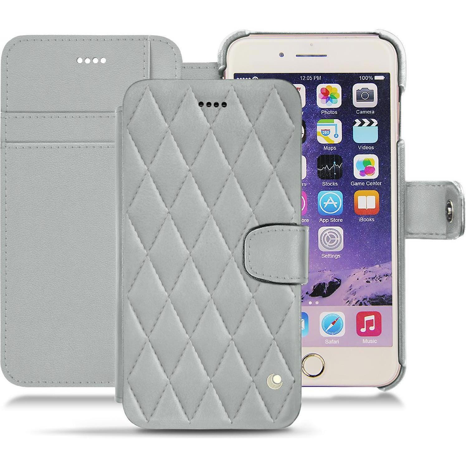 Noreve Lederschutzhülle Wallet (Apple iPhone 7 Plus), Smartphone Hülle, Grau