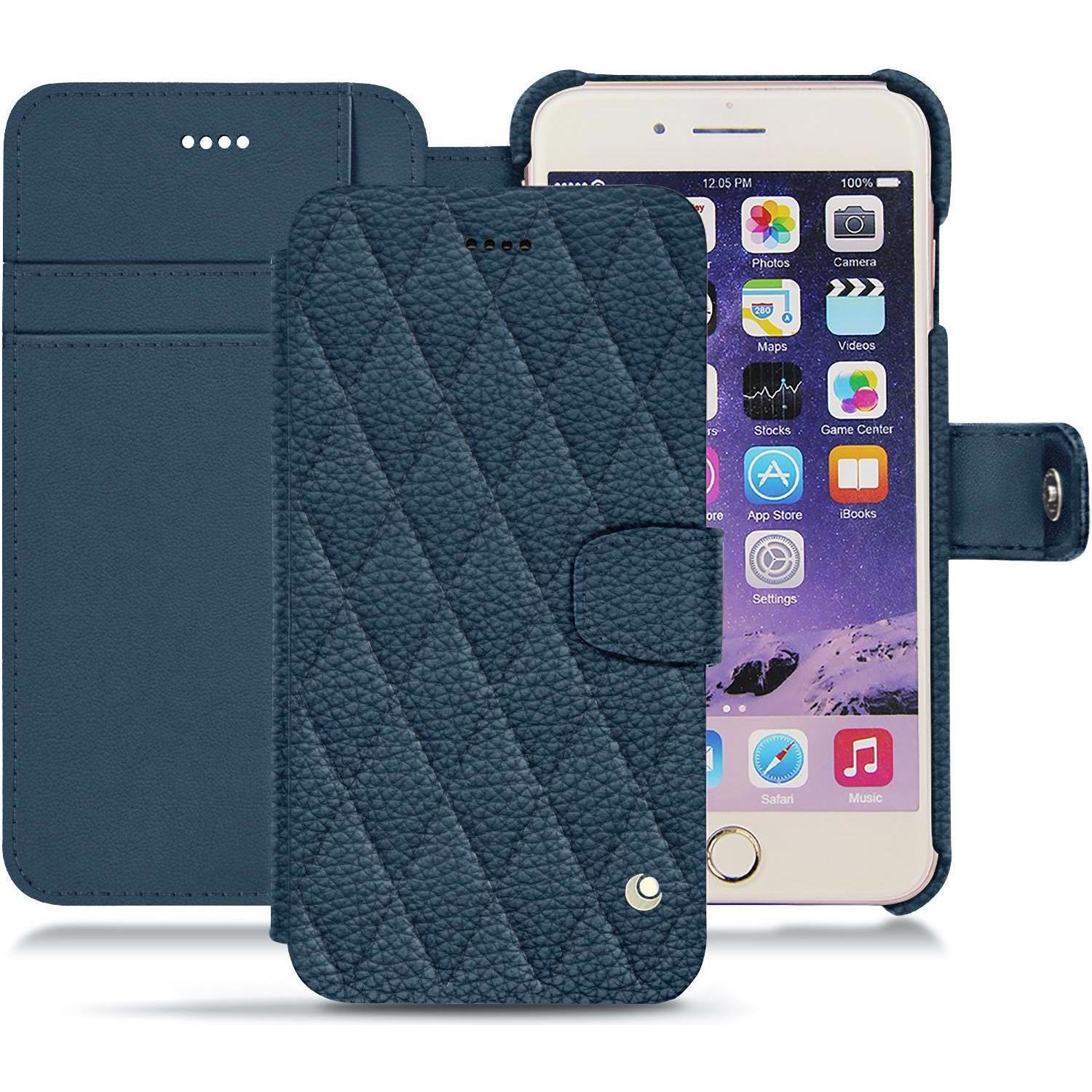Noreve Lederschutzhülle Wallet (Apple iPhone 7 Plus), Smartphone Hülle, Blau