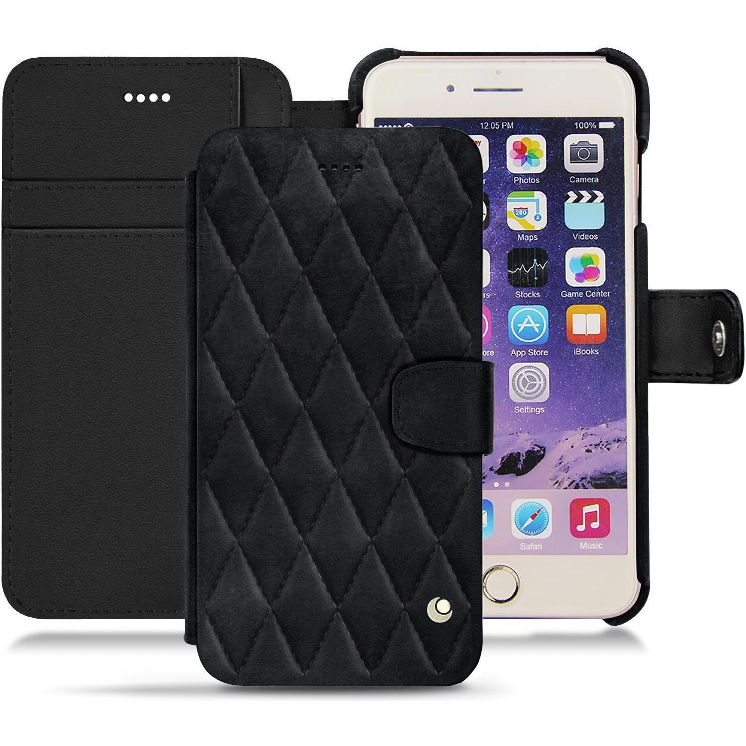 Noreve Lederschutzhülle Wallet (Apple iPhone 7 Plus), Smartphone Hülle, Schwarz