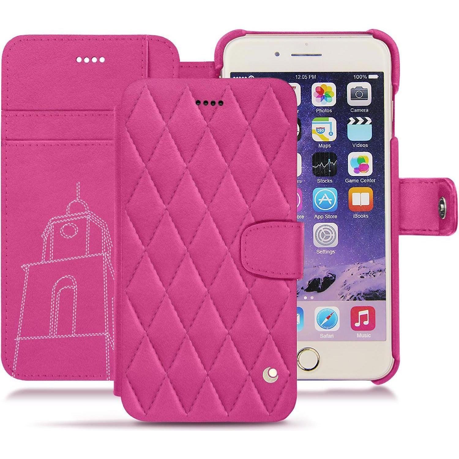 Noreve Lederschutzhülle Wallet (Apple iPhone 7 Plus), Smartphone Hülle, Rosa