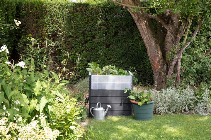 Image du produit Graf Lit surélevé classique Garantia ERGO Quadro Turbo M 75 incl. système d'économie d'eau Flora 80 x 60