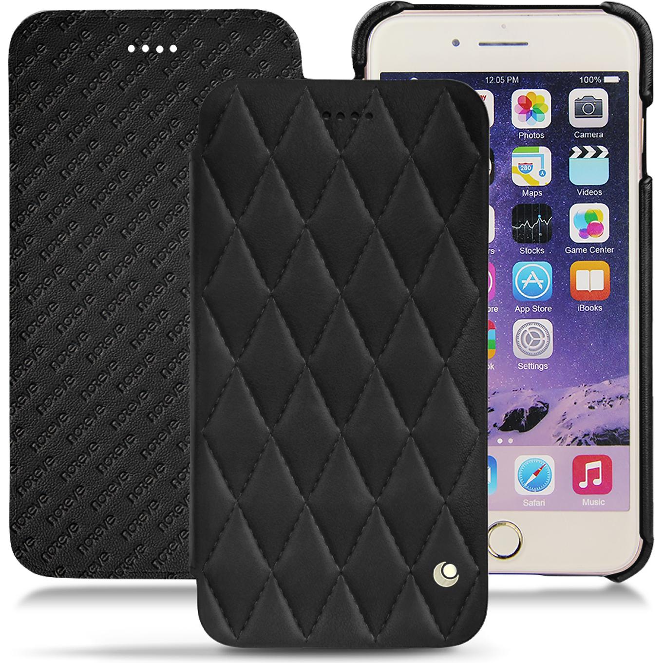 Noreve Lederschutzhülle horizontal (Apple iPhone 7 Plus), Smartphone Hülle, Schwarz