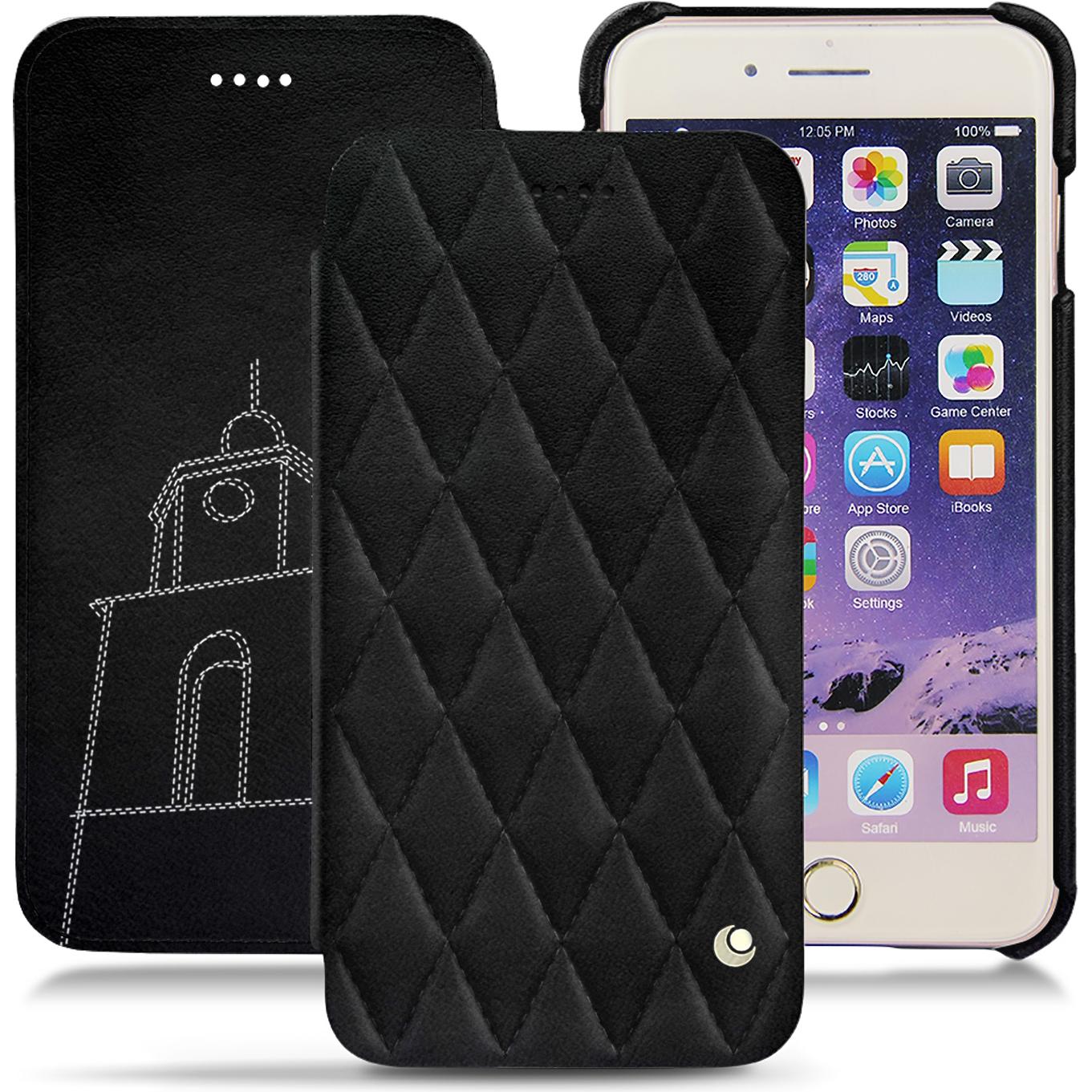 Noreve Lederschutzhülle horizontal (Apple iPhone 7 Plus), Smartphone Hülle, Schwarz