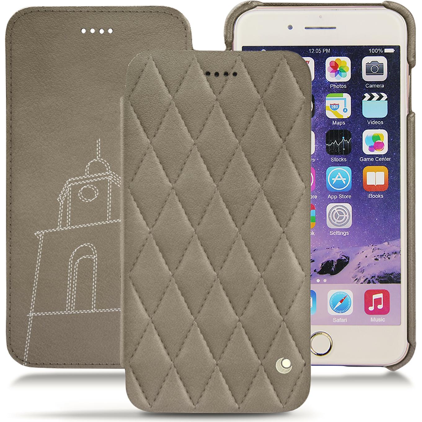 Noreve Lederschutzhülle horizontal (Apple iPhone 7 Plus), Smartphone Hülle, Beige