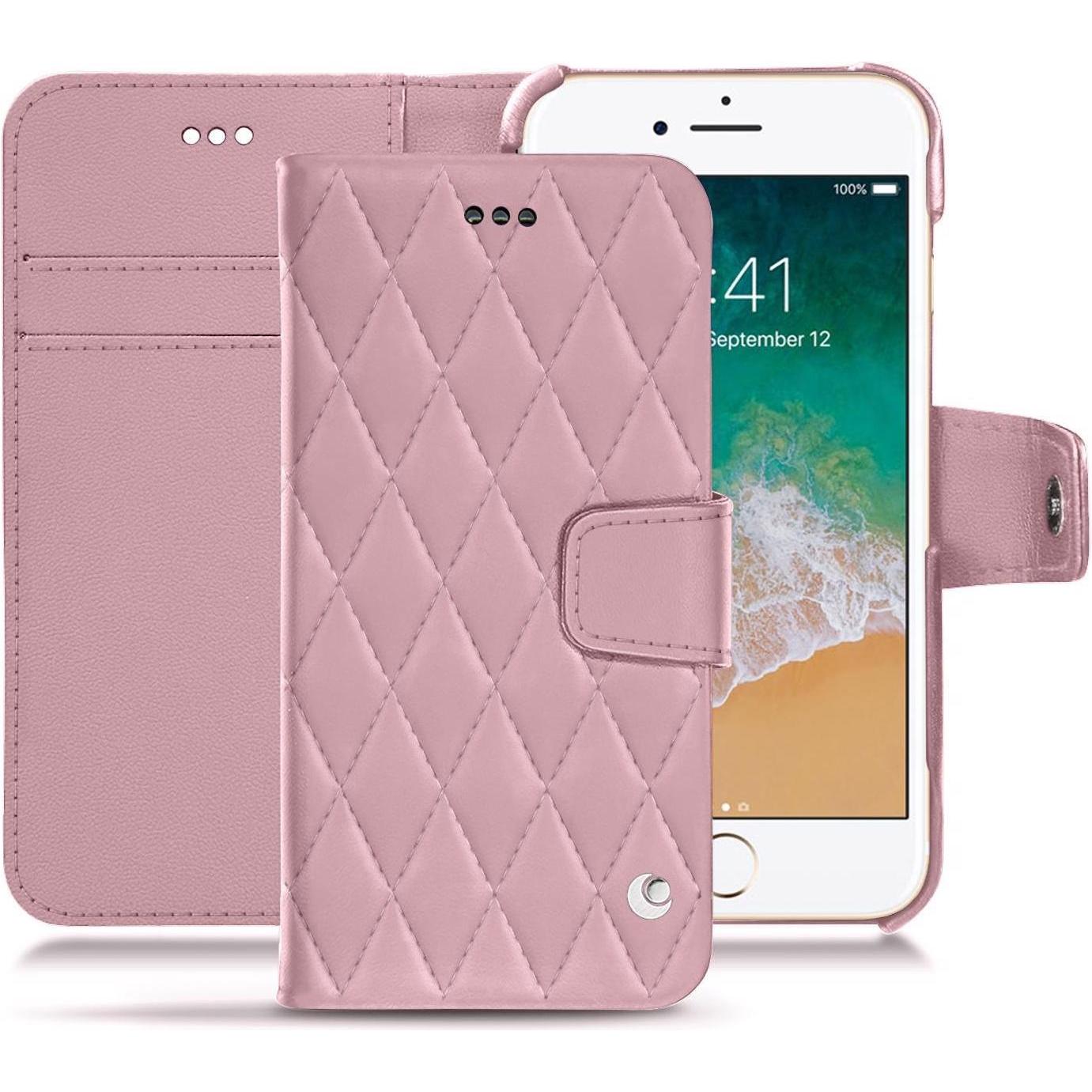 Noreve Lederschutzhülle Wallet (Apple iPhone 7), Smartphone Hülle, Rosa