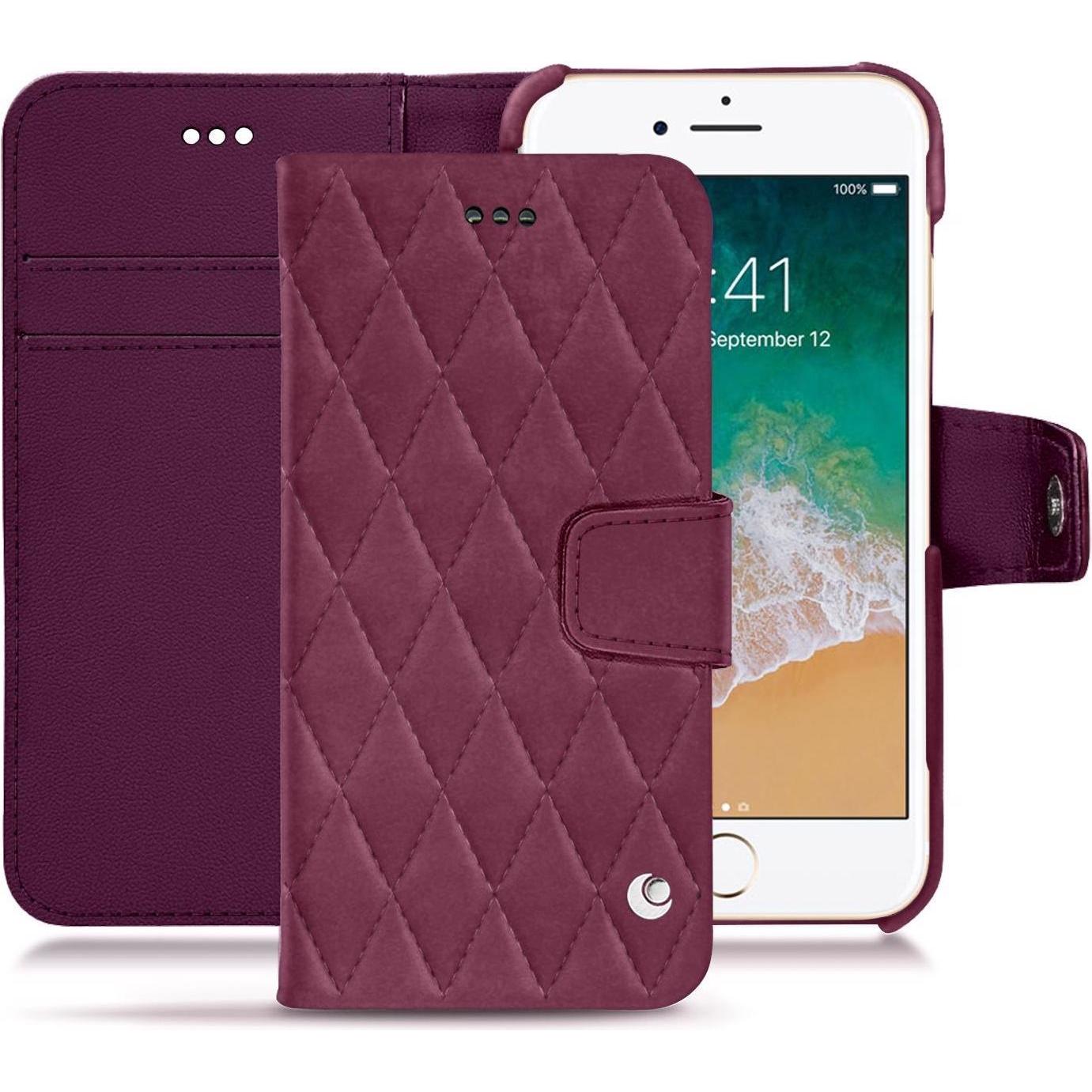 Noreve Lederschutzhülle Wallet (Apple iPhone 7), Smartphone Hülle, Violett