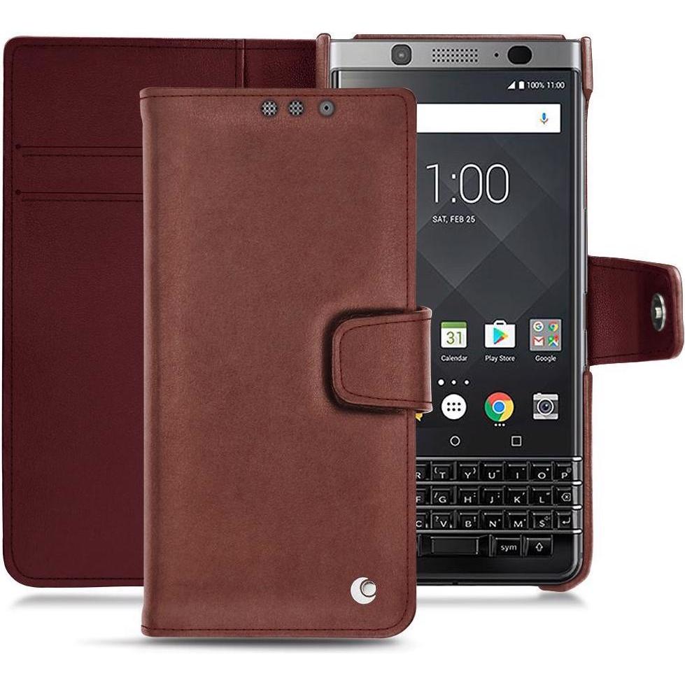 Noreve Lederschutzhülle Wallet (Blackberry KEYone), Smartphone Hülle, Rot