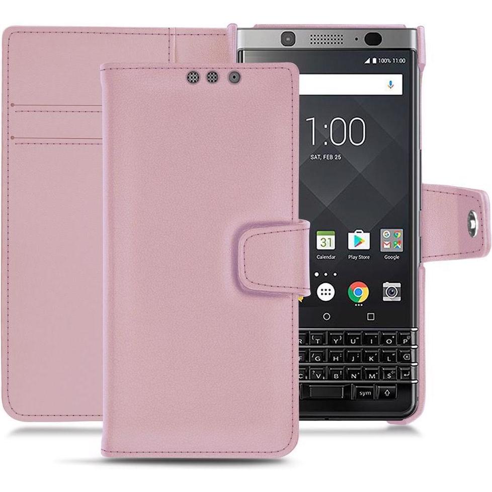Noreve Lederschutzhülle Wallet (Blackberry KEYone), Smartphone Hülle, Rosa