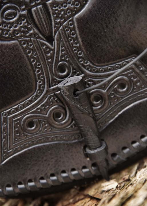 Image du produit Battle Merchant Sac banane avec embossage marteau de Thor cuir noir