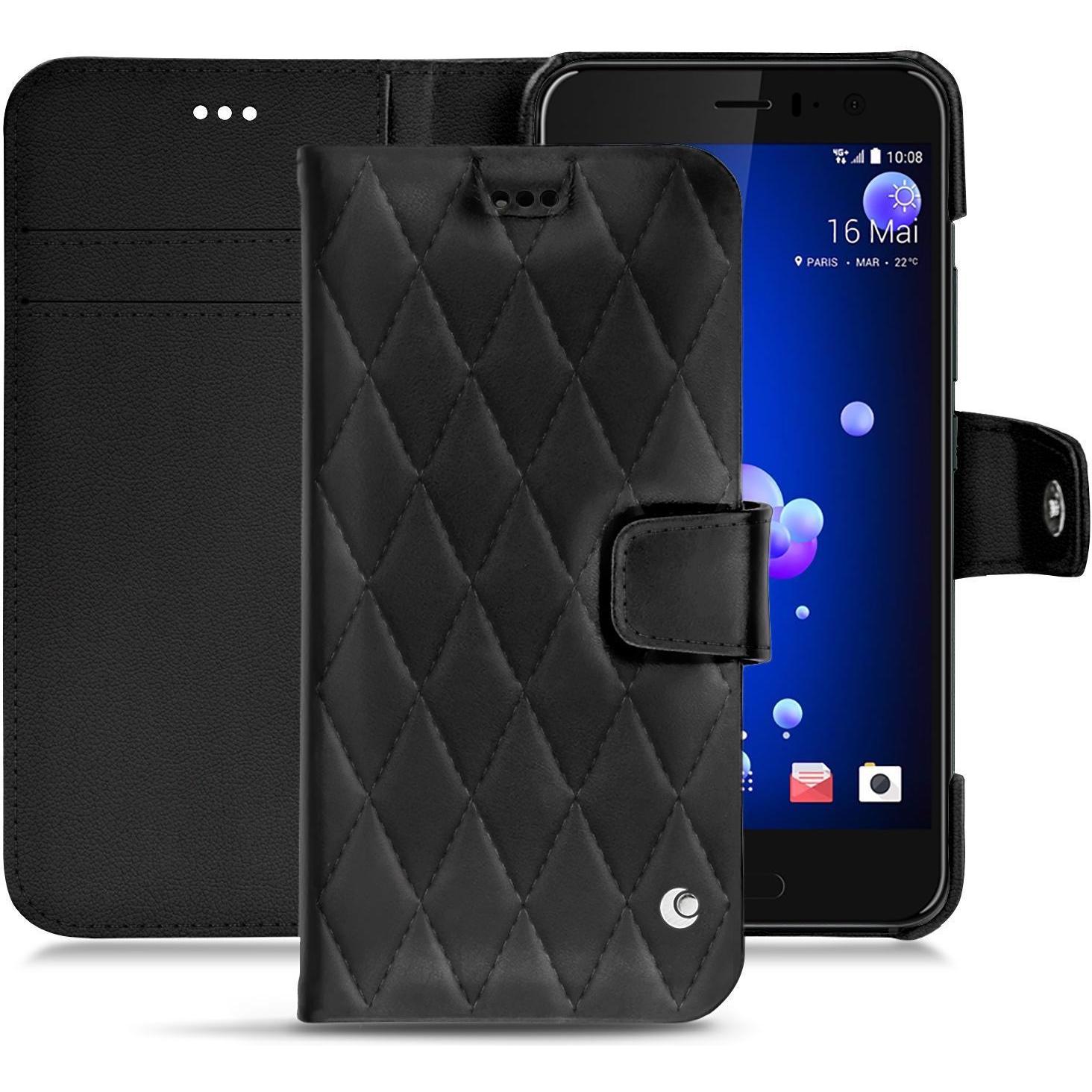 Noreve Lederschutzhülle Wallet (HTC U11), Smartphone Hülle, Schwarz