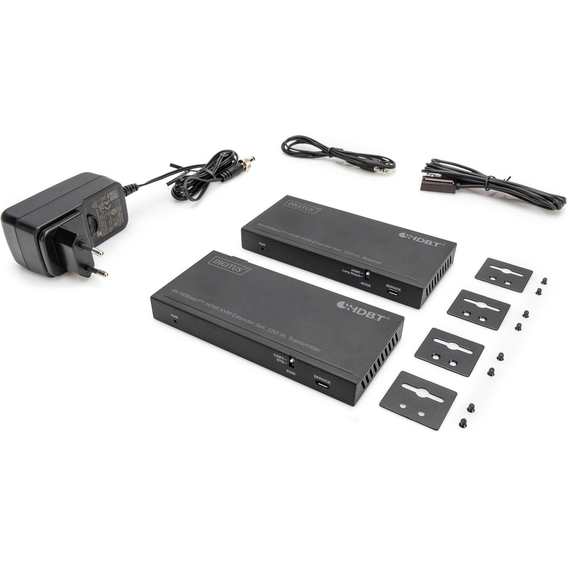 Thumbnail - Digitus 4K HDBaseT™ HDMI KVM Extender Set, 150 m, KVM Switch, Schwarz