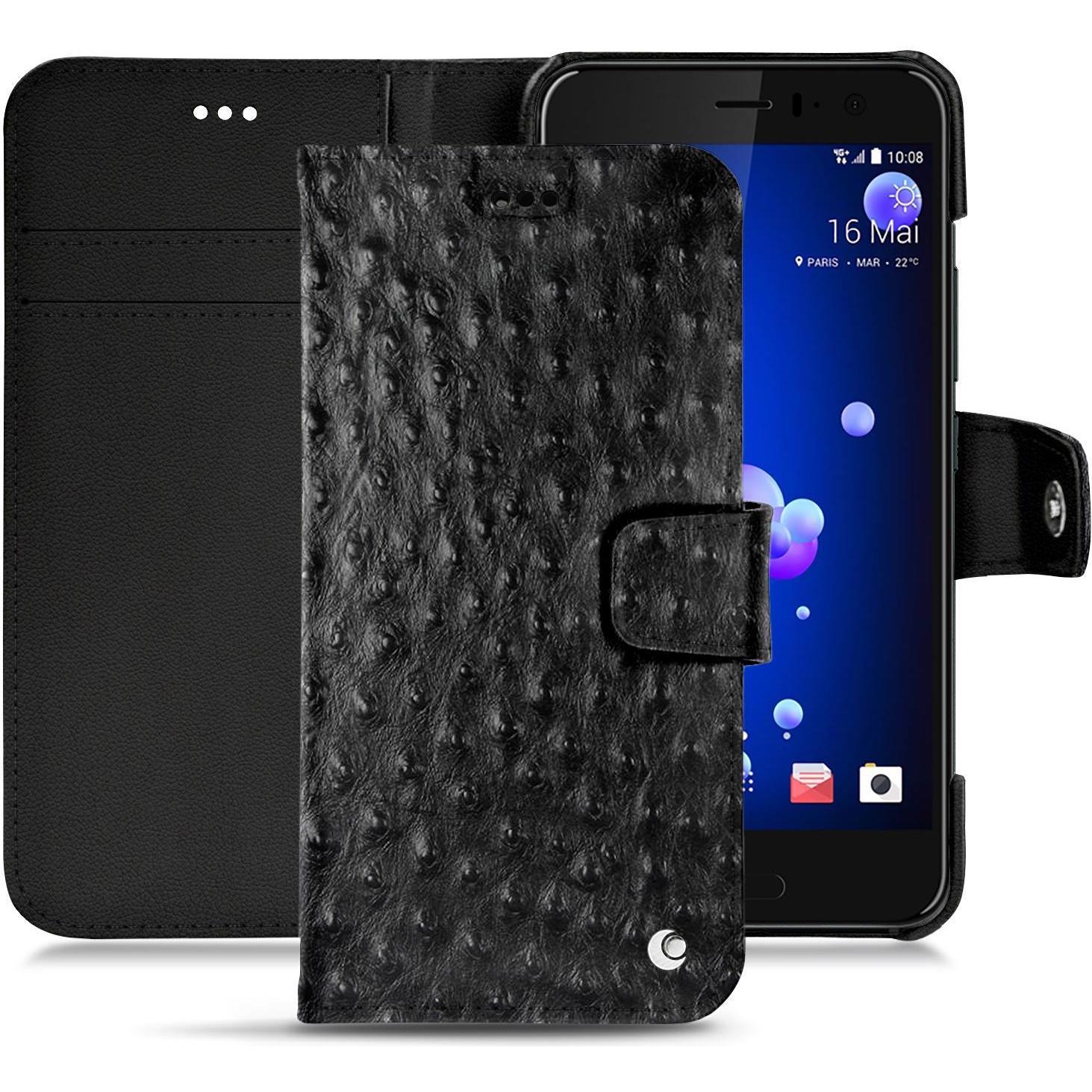 Thumbnail - Noreve Lederschutzhülle Wallet (HTC U11), Smartphone Hülle, Schwarz