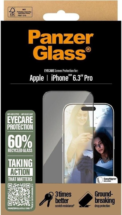 Image du produit PanzerGlass Protection d'écran Eyecare (1 pièce(s), Apple iPhone 16 Pro)