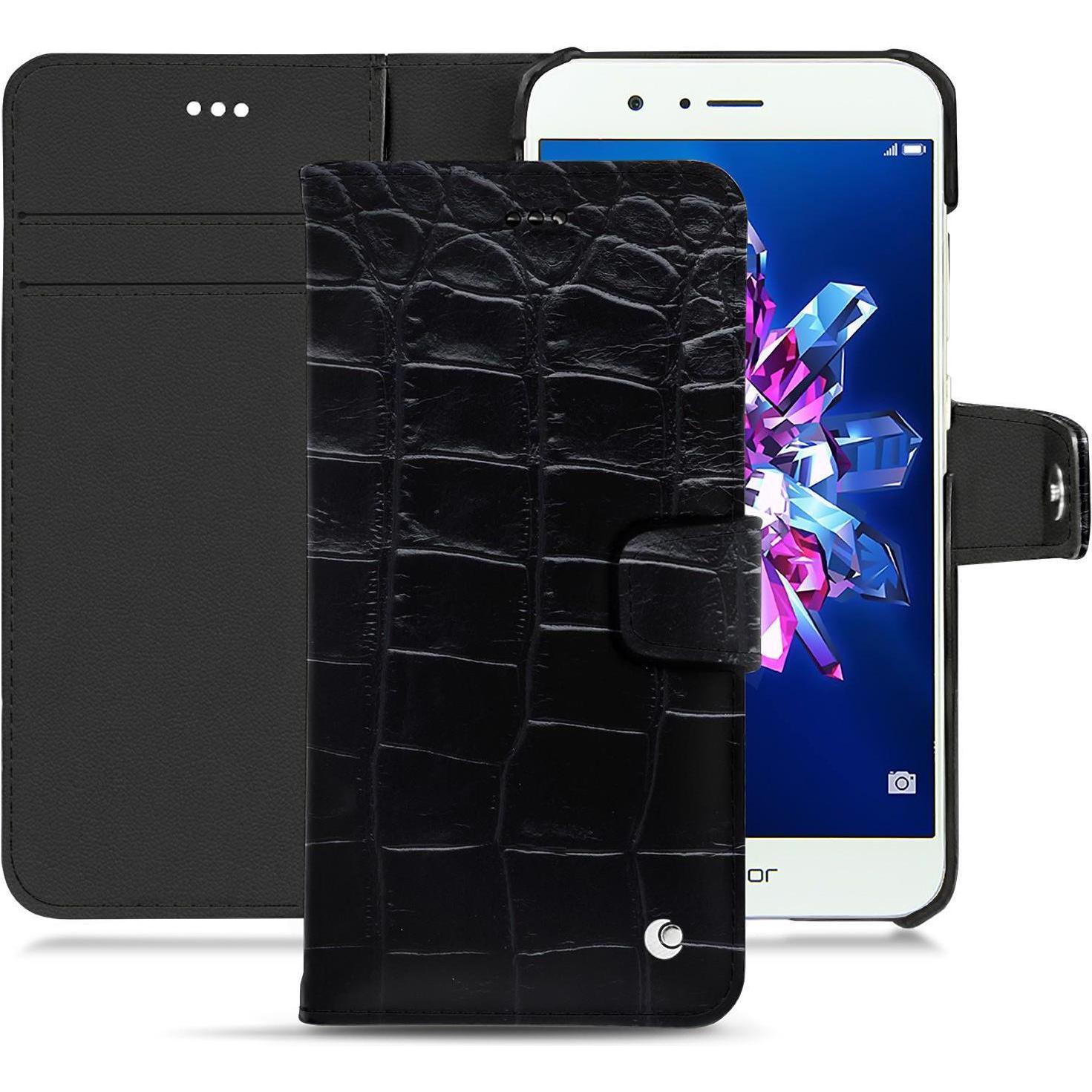 Noreve Lederschutzhülle Wallet (Honor 8 Pro), Smartphone Hülle, Schwarz