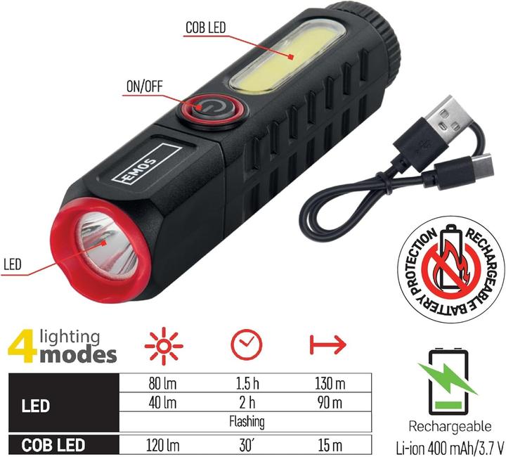 Produktbild Emos Torcia LED Ricaricabile (120 lm)