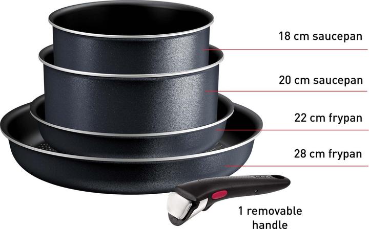 Productafbeelding Tefal Ingenio So Light Pannenset - 5-delig - Inductie (L7239523) (Kookpotten en pannenset, Aluminium)