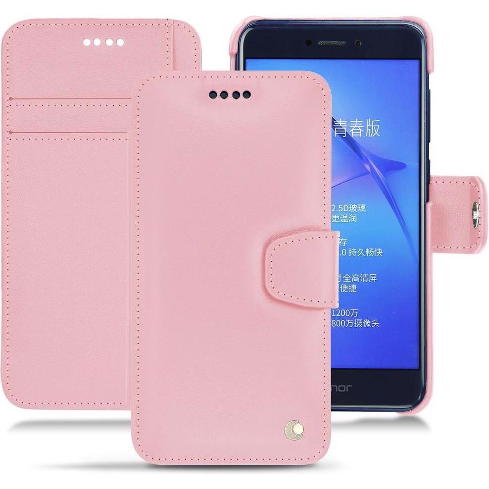 Noreve Lederschutzhülle Wallet (Huawei P8 Lite (2017)), Smartphone Hülle, Rosa