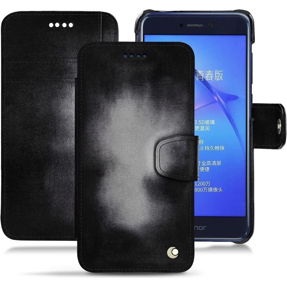 Noreve Lederschutzhülle Wallet (Huawei P8 Lite (2017)), Smartphone Hülle, Grau