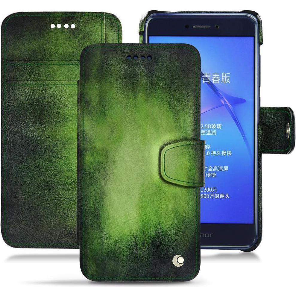 Noreve Lederschutzhülle Wallet (Huawei P8 Lite (2017)), Smartphone Hülle, Grün