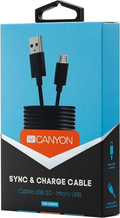 Produktbild Canyon Kabel UM-1 MicroUSB (1 m, USB 2.0, 5 W)