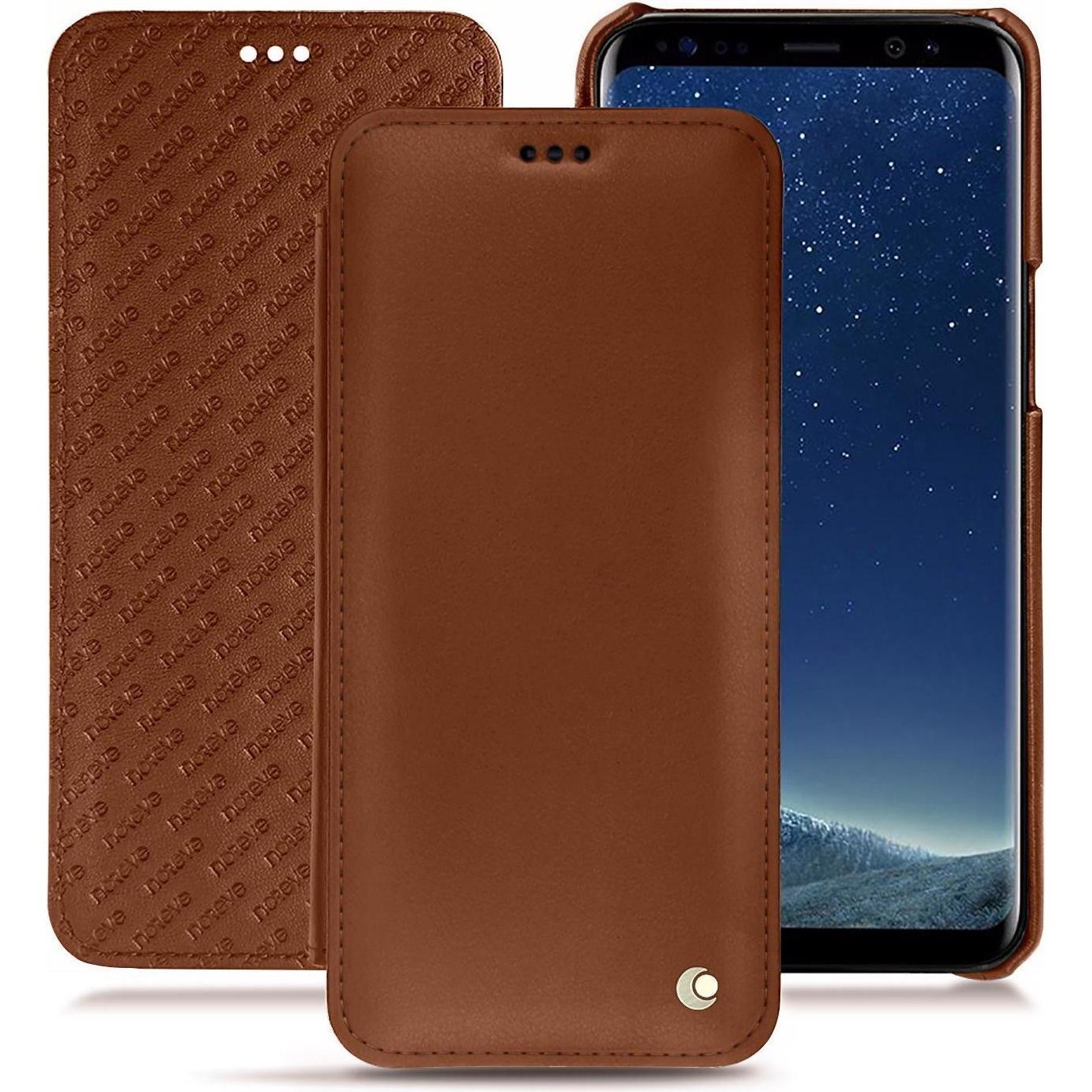Noreve Lederschutzhülle horizontal (Samsung Galaxy S8), Smartphone Hülle, Braun
