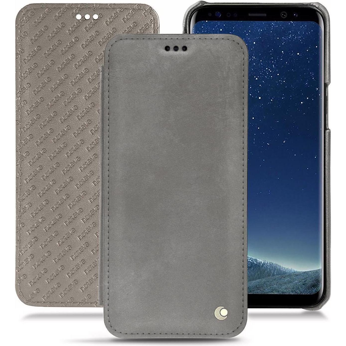 Noreve Lederschutzhülle horizontal (Samsung Galaxy S8+), Smartphone Hülle, Grau