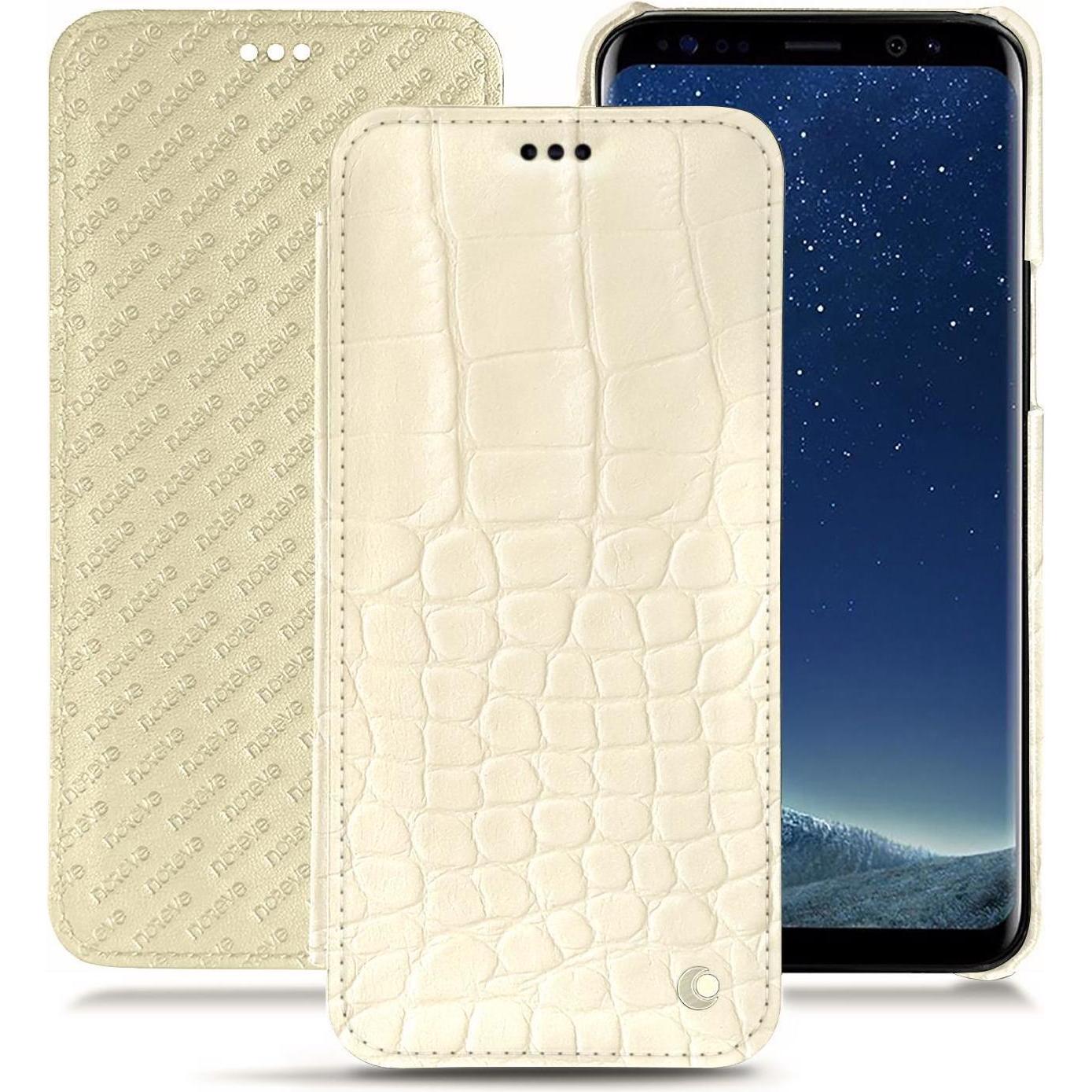 Noreve Lederschutzhülle horizontal (Samsung Galaxy S8+), Smartphone Hülle, Weiss