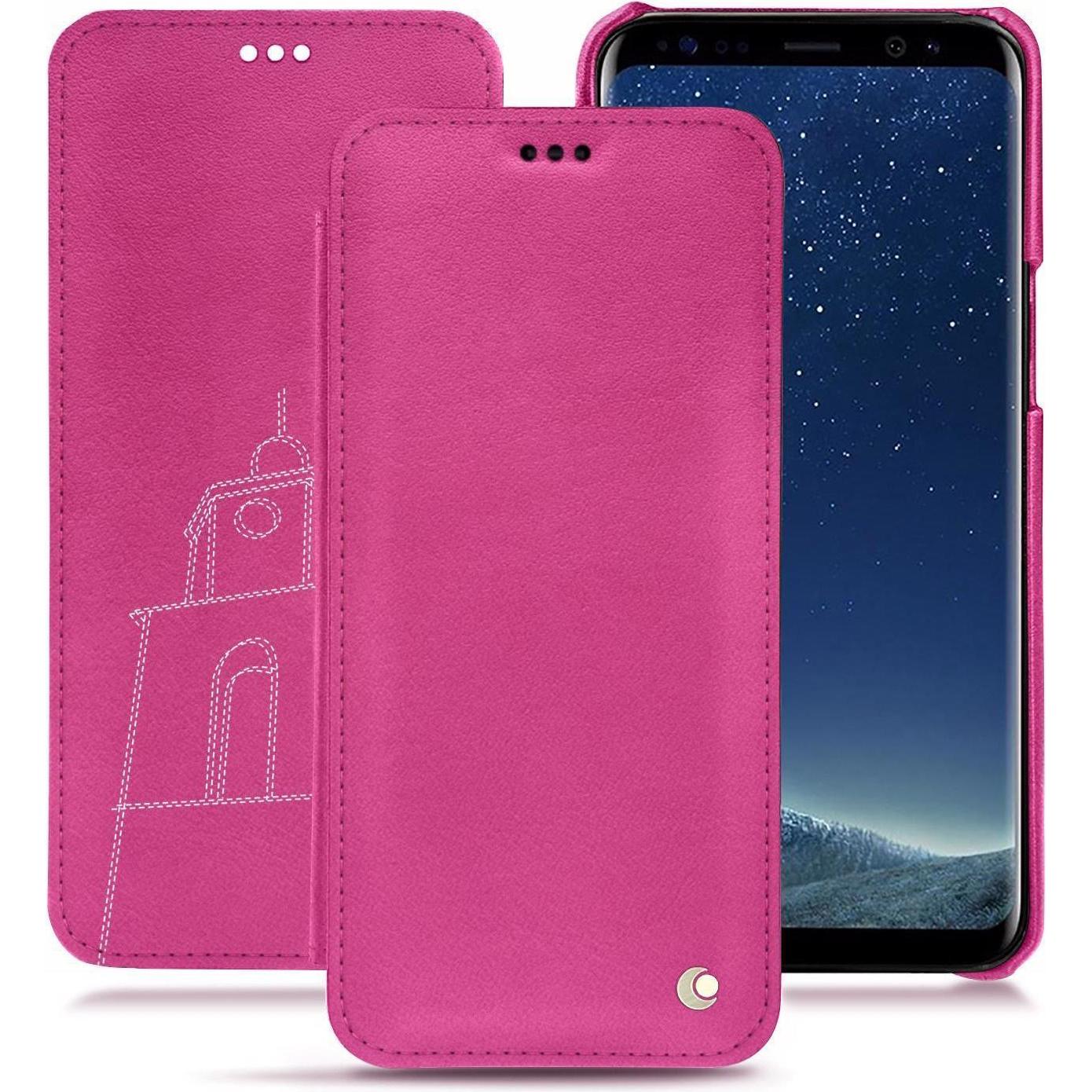 Noreve Lederschutzhülle horizontal (Samsung Galaxy S8), Smartphone Hülle, Rosa