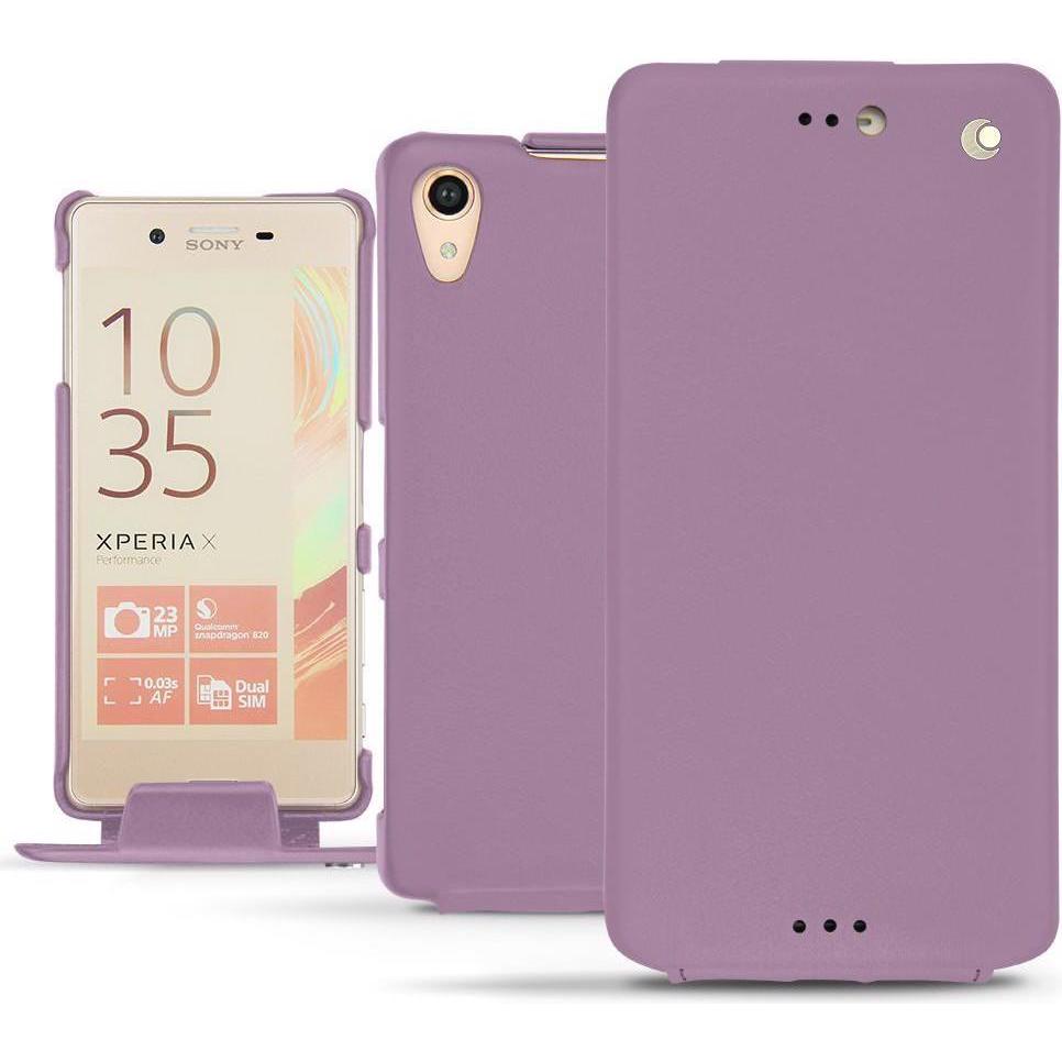 Noreve Lederschutzhülle vertikal (Sony Xperia X Performance), Smartphone Hülle, Violett