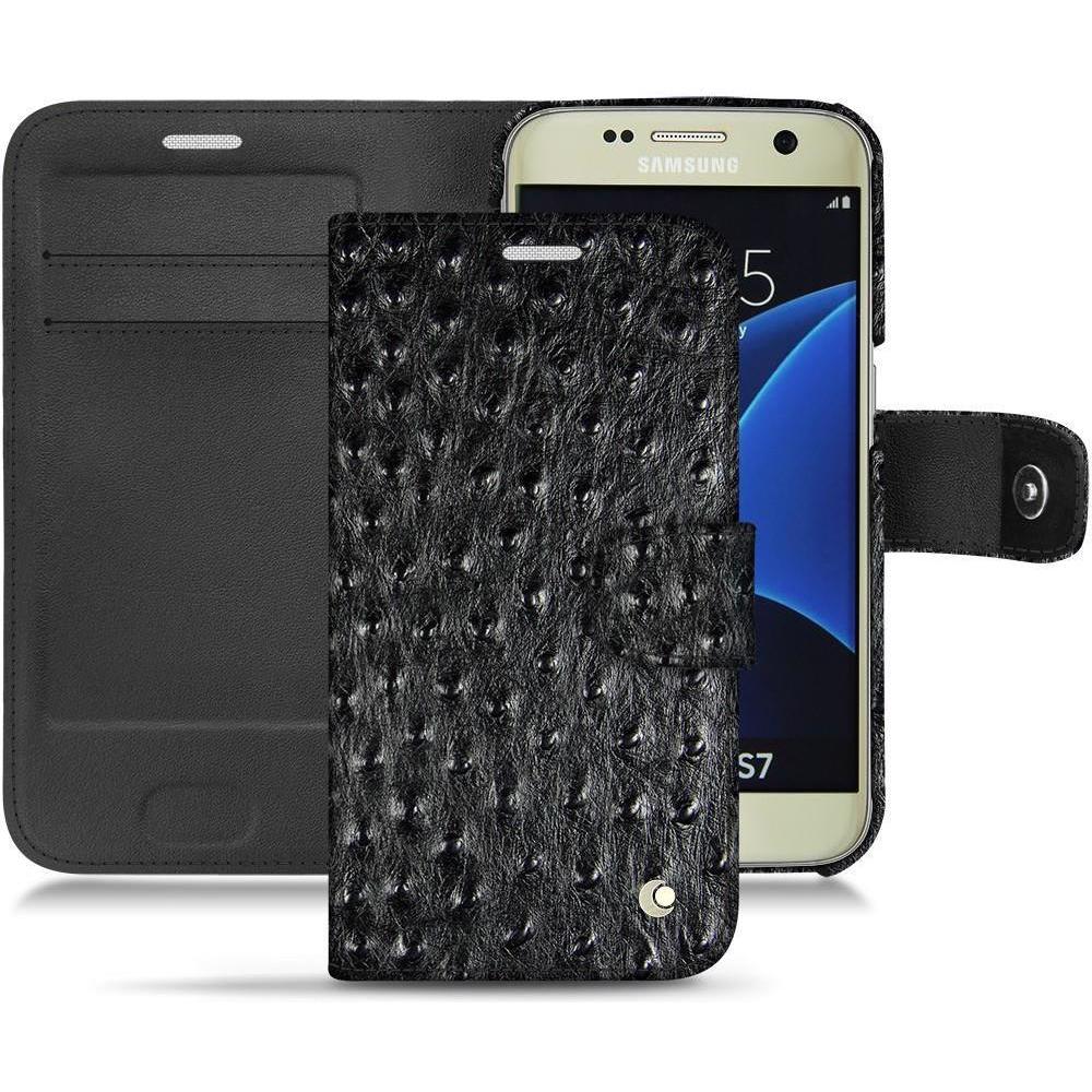 Noreve Lederschutzhülle Wallet (Samsung Galaxy S7), Smartphone Hülle, Schwarz