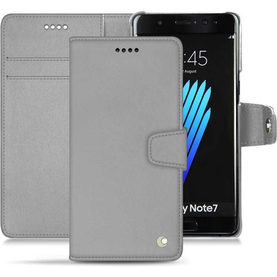 Noreve Lederschutzhülle Wallet (Samsung Galaxy Note 7), Smartphone Hülle, Grau