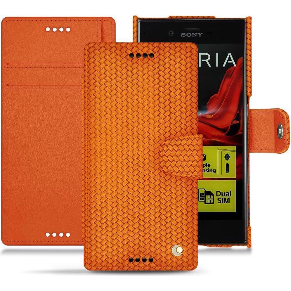Thumbnail - Noreve Lederschutzhülle Wallet (Sony Xperia XZ), Smartphone Hülle, Orange