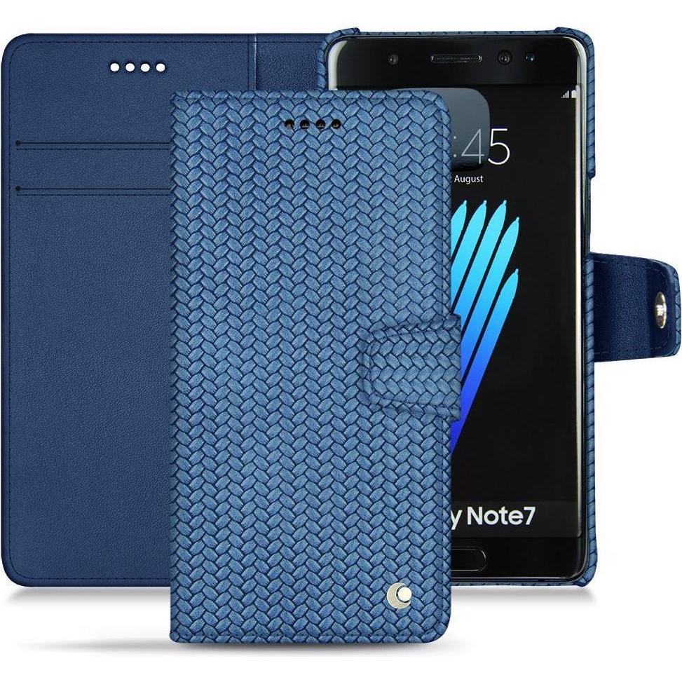 Noreve Lederschutzhülle Wallet (Samsung Galaxy Note 7), Smartphone Hülle, Blau