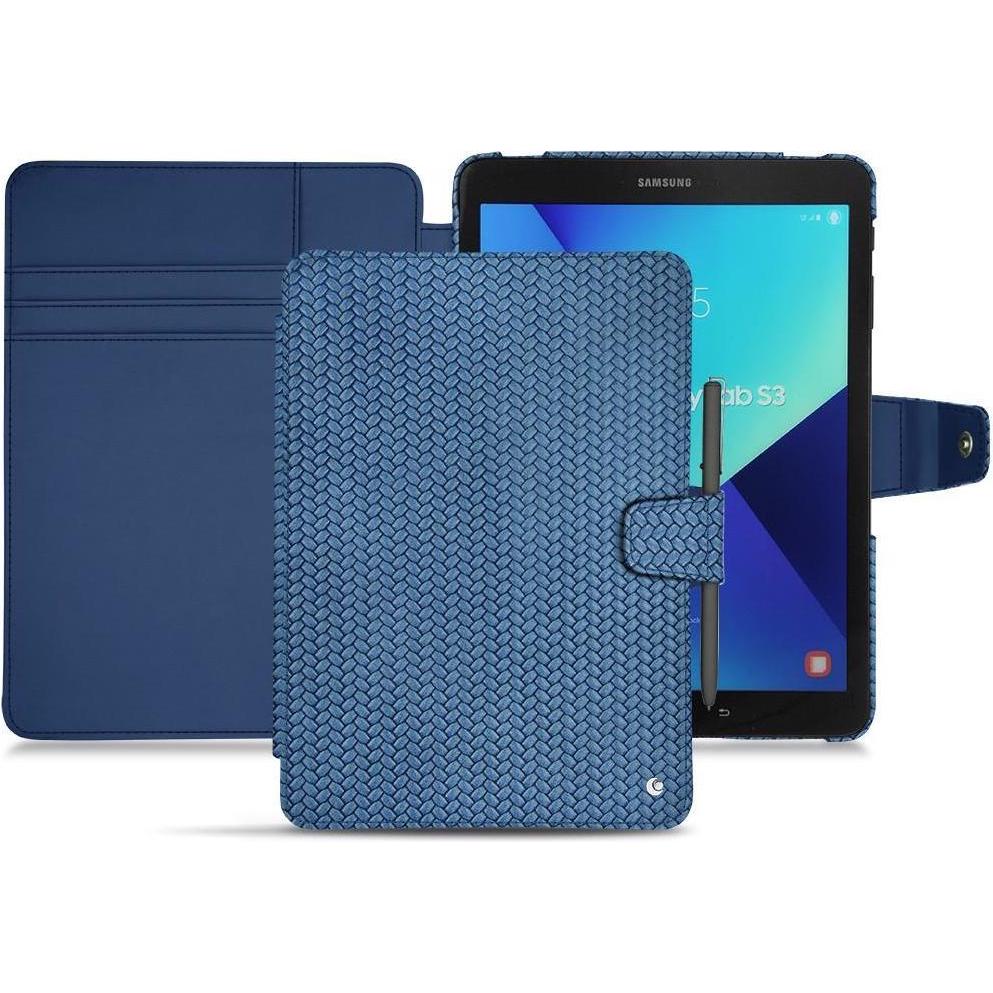Noreve Lederschutzhülle Wallet (Galaxy Tab S3 9.7 (2017)), Tablet Hülle, Blau