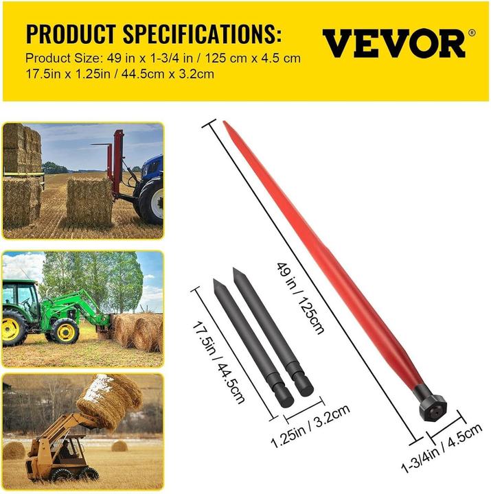 Actual product image Vevor Hay Stack Pin Ball Fork