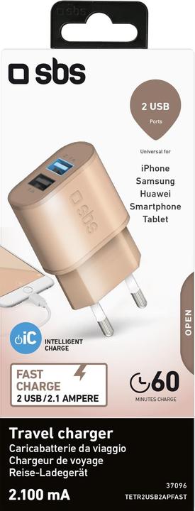 Actual product image SBS 2100 mAh travel charger - Gold Collection (10 W)