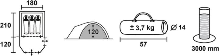 Produktbild Campz Lakeland Zelt 3P (Kuppelzelt, 3.70 kg, 3 Personen)