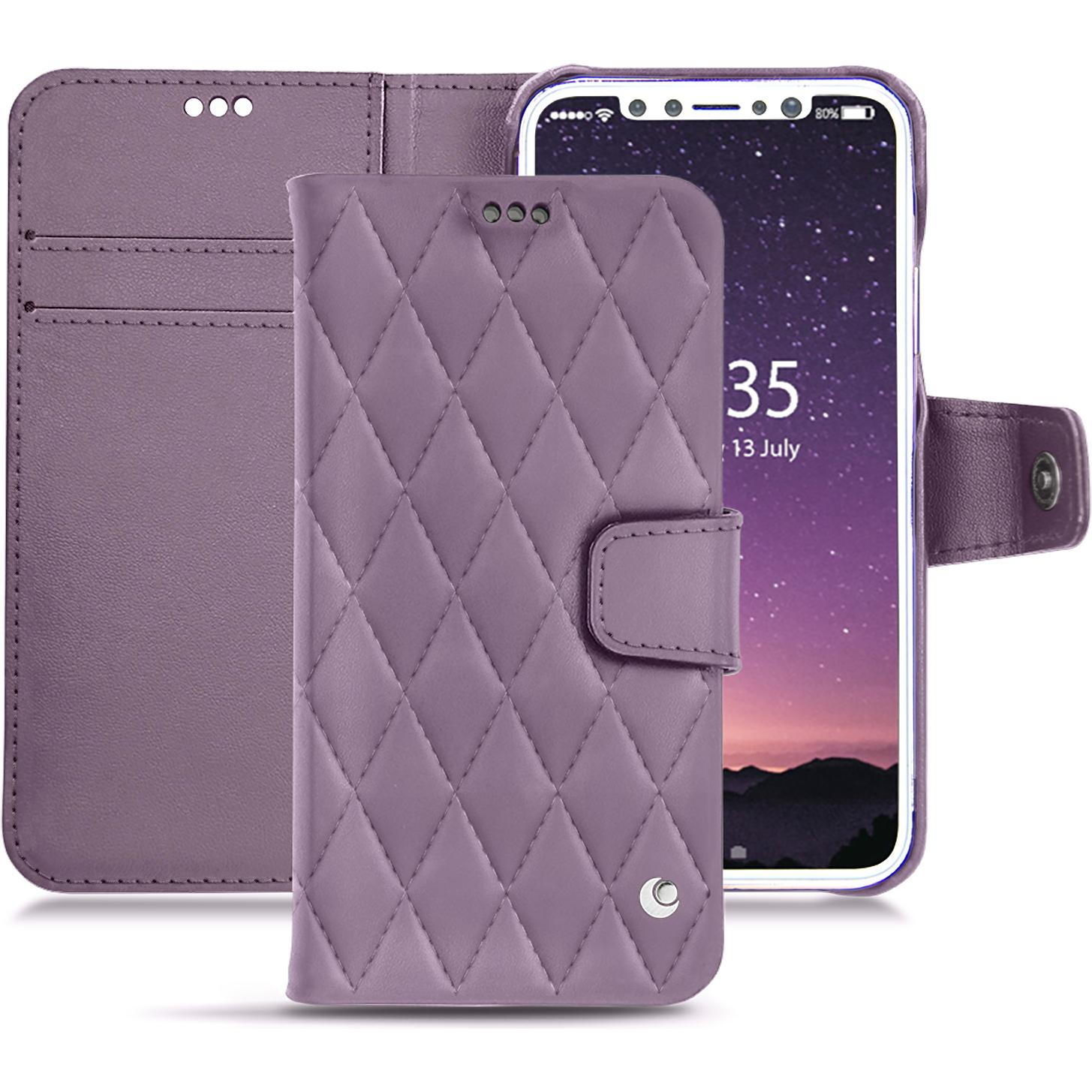 Thumbnail - Noreve Lederschutzhülle Wallet (Apple iPhone X), Smartphone Hülle, Violett