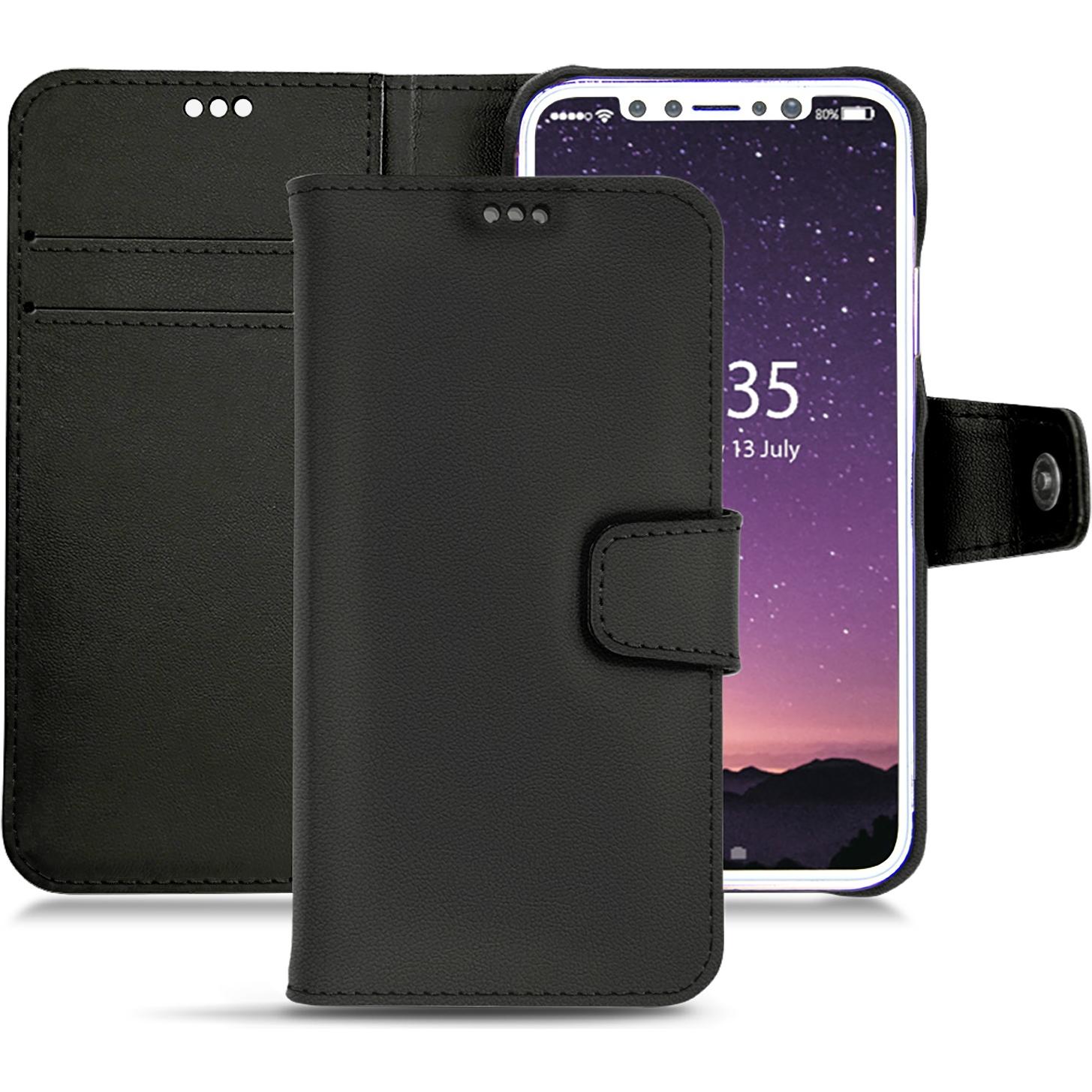 Noreve Lederschutzhülle Wallet (Apple iPhone X), Smartphone Hülle, Schwarz