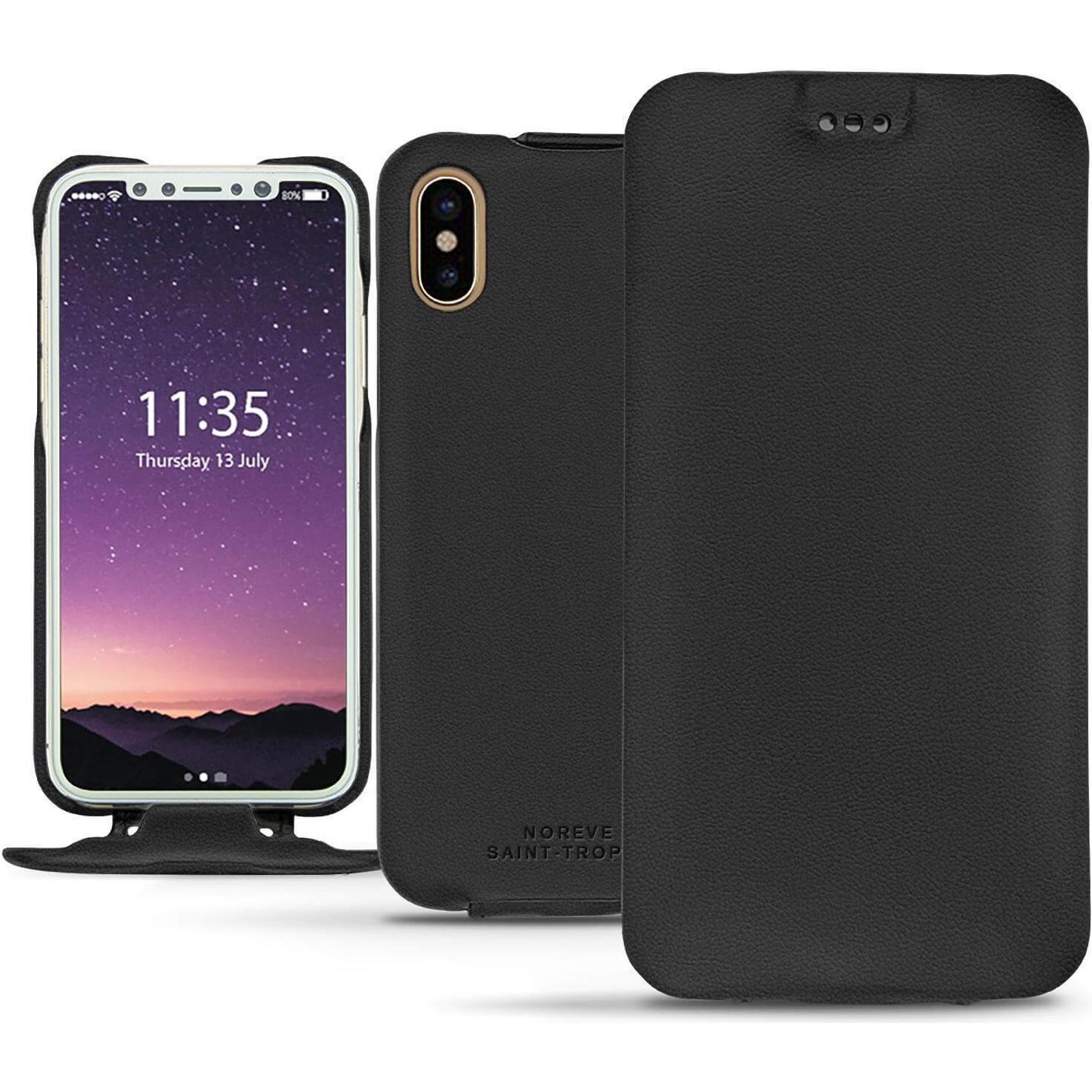 Thumbnail - Noreve Lederschutzhülle vertikal (Apple iPhone X), Smartphone Hülle, Schwarz