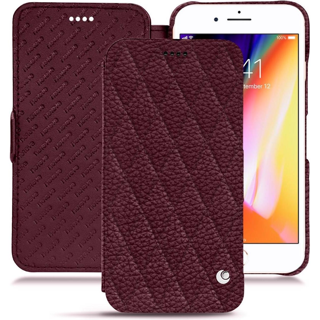 Noreve Lederschutzhülle horizontal (Apple iPhone 8 Plus), Smartphone Hülle, Violett